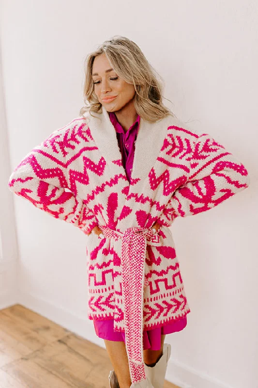 Cabin Cozy Knit Cardigan in Pink