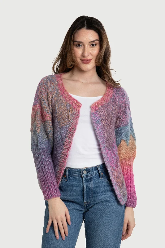 Knitted Cardigan Basket Weave Pattern