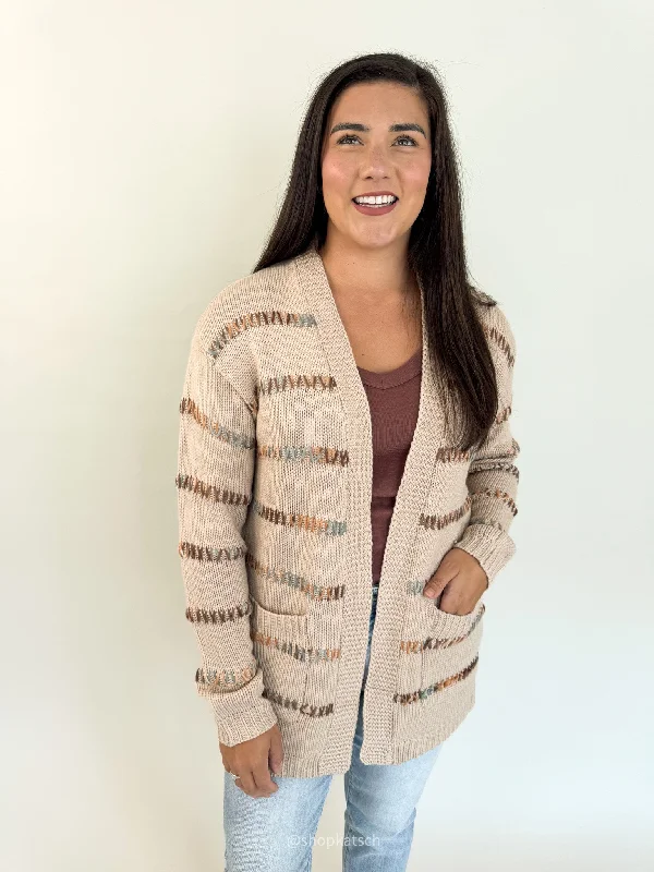 Paula Multi Color Stitched Cardigan