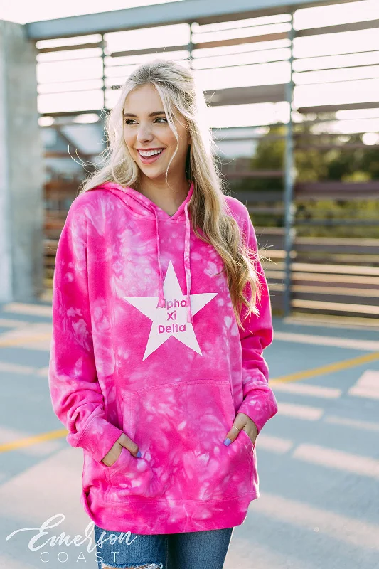 Alpha Xi Delta Star Tie Dye Hoodie