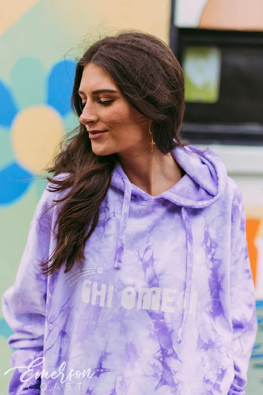 Chi Omega Lavender Crystal Wash Hoodie