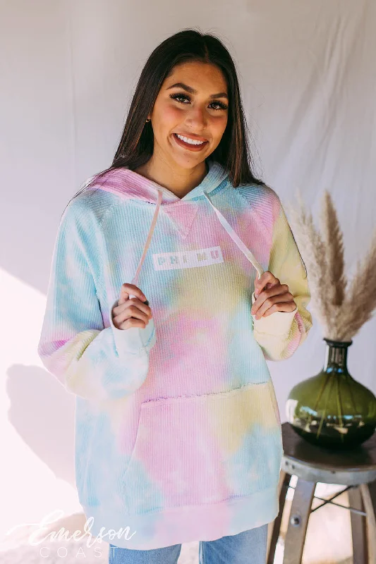 Phi Mu Tie Dye Corduroy Hoodie