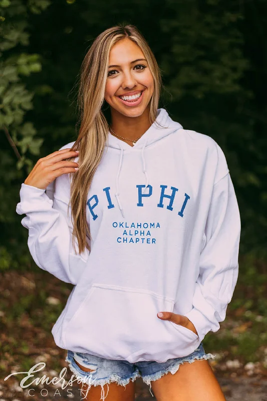 Pi Beta Phi Simple PR White Hoodie