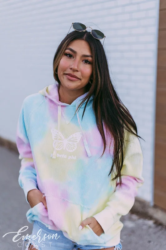 Pi Phi Spring Tie Dye Corded Hoodie