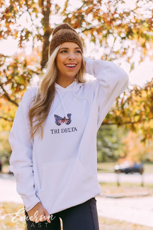 Tri Delta Butterfly White PR Hoodie