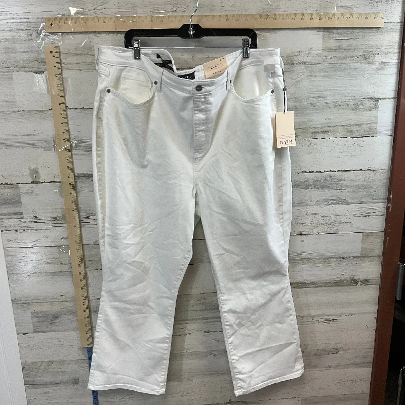 White Denim Jeans Boot Cut Not Your Daughters Jeans, Size 24w