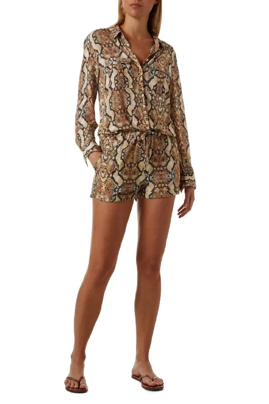 Chloe Romper In Snakeprint