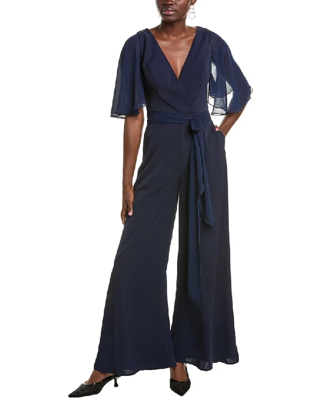 Rene Ruiz V-Neck Flutter Sleeve Jumpsuit