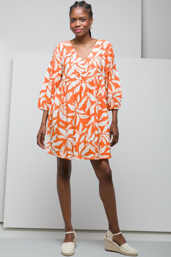 Three Quarter Sleeve Dress Orange