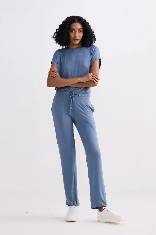 Wide Leg Pant in Blue