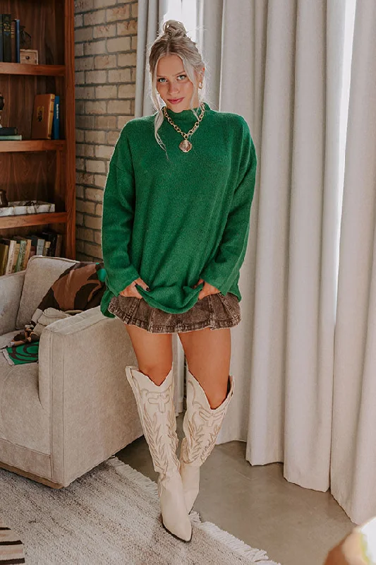 Cozy Couture Knit Sweater in Kelly Green