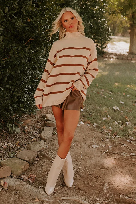 Cue The Chic Stripe Sweater in Iced Latte