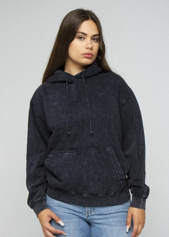 Black Mineral Wash Hoodie