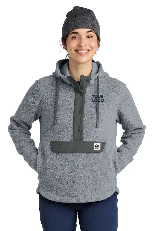 Outdoor Research Womens Packwood Fleece Pullover Custom Hoodies, Grey