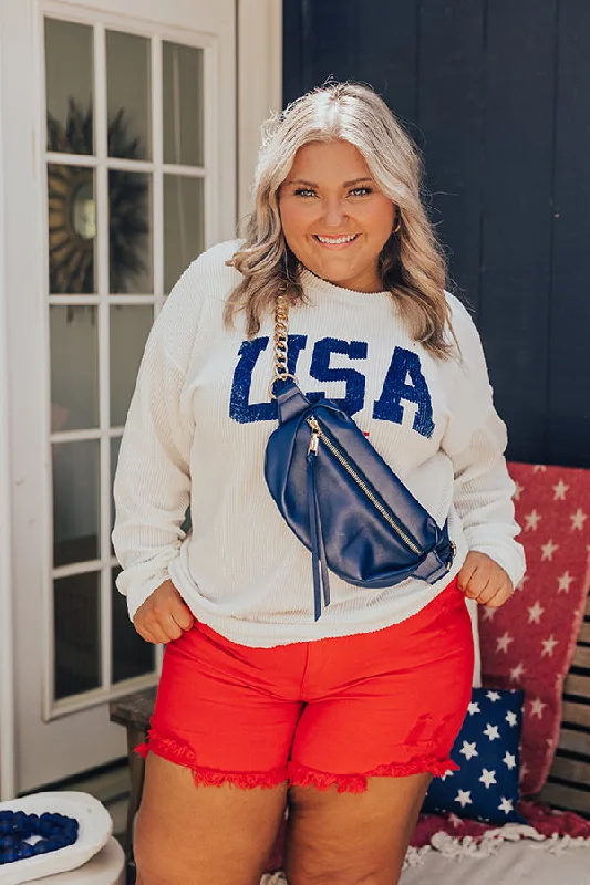 USA Ribbed Sweatshirt Curves